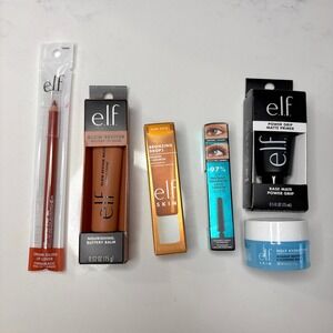 ELF Makeup Bundle Bronzing Drops Lip Balm Mascara Primer Cleansing Balm 6pc Set